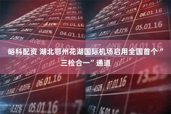 峪科配资 湖北鄂州花湖国际机场启用全国首个“三检合一”通道