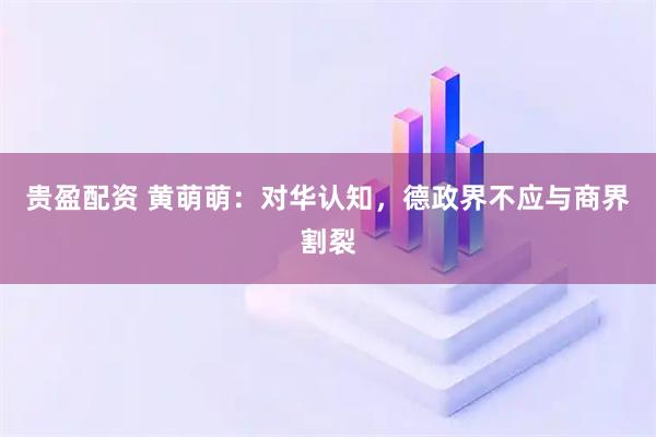 贵盈配资 黄萌萌:对华认知,德政界不应与商界割裂